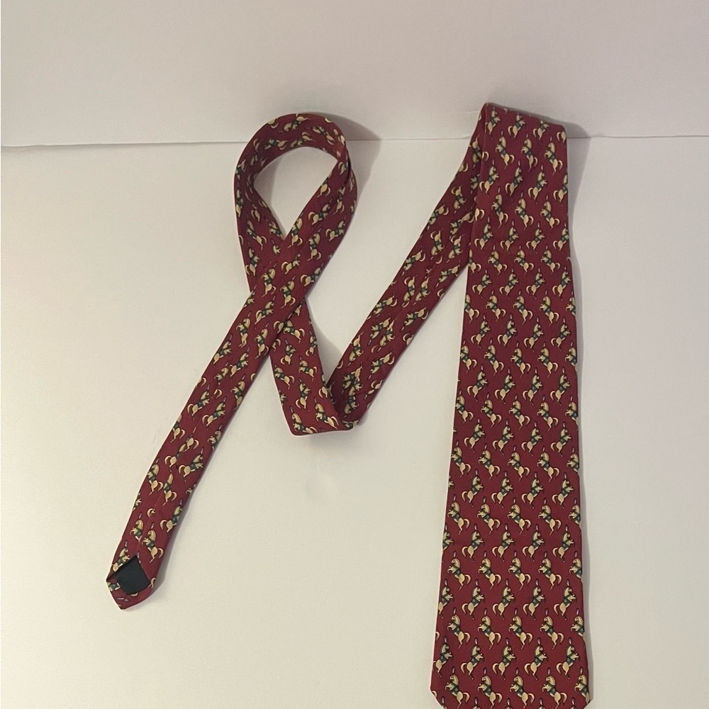 Brooks Brothers Red Patterned Men's Tie - Picture 1 of 7